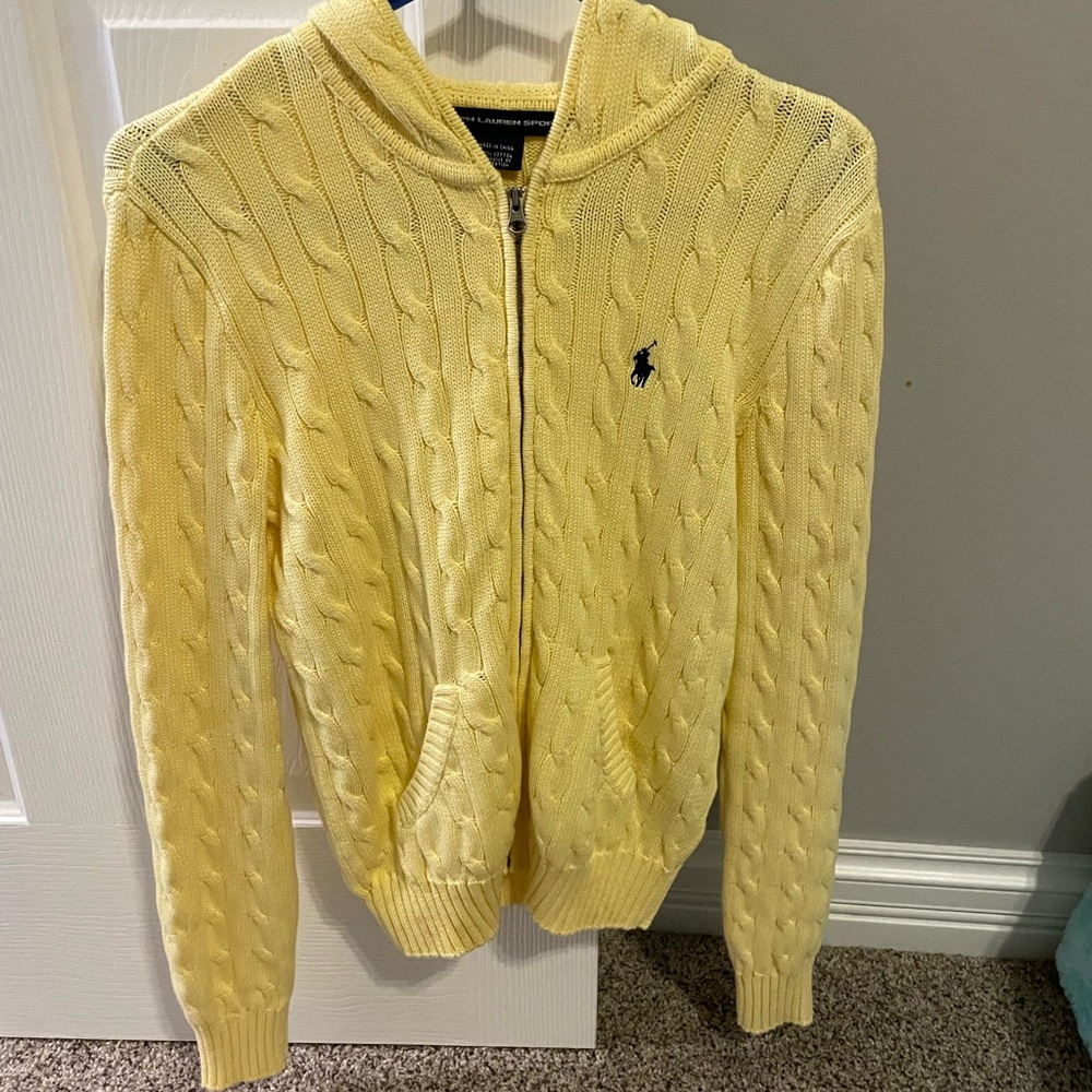 Yellow Cable Knit Hoodie